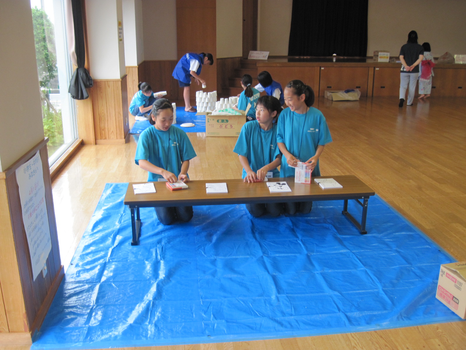 十九条合同自治会夏祭りの準備の様子
