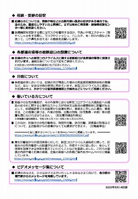 妊婦の皆様へ 受診の目安と相談