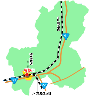 瑞穂市の位置を示した地図の絵