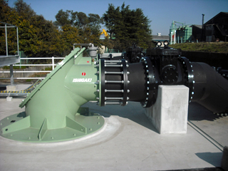 ▲花塚排水機場のポンプ写真の画像