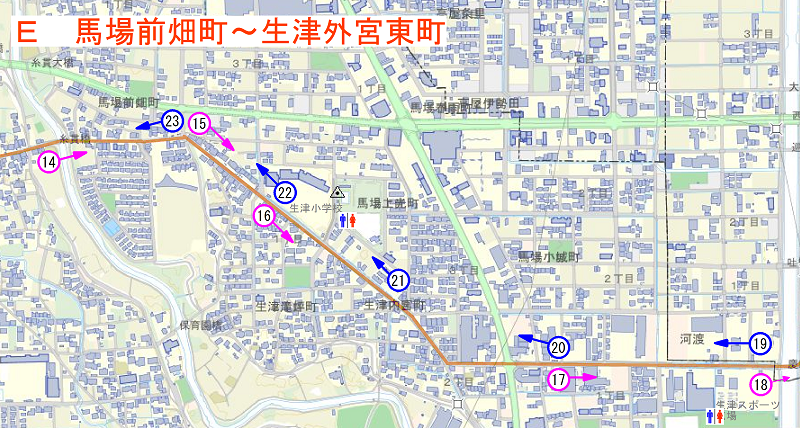 馬場前畑町から生津外宮東町